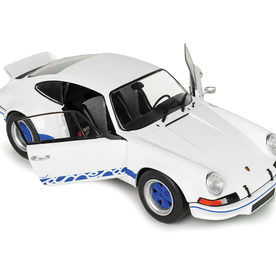 1973 Porsche 911 RSR - White / Blue Carrera Stripes 1:18 Scale Diecast Model Car by Solido