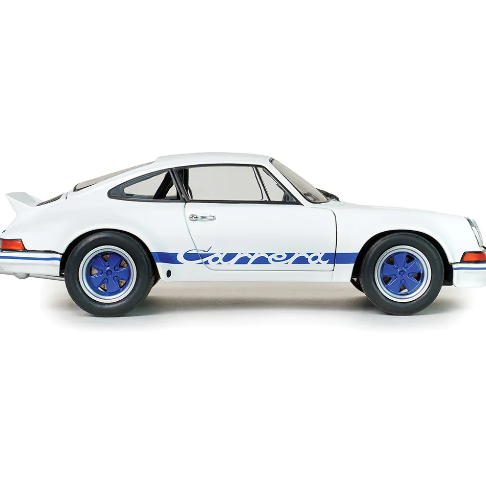 1973 Porsche 911 RSR - White / Blue Carrera Stripes 1:18 Scale Diecast Model Car by Solido