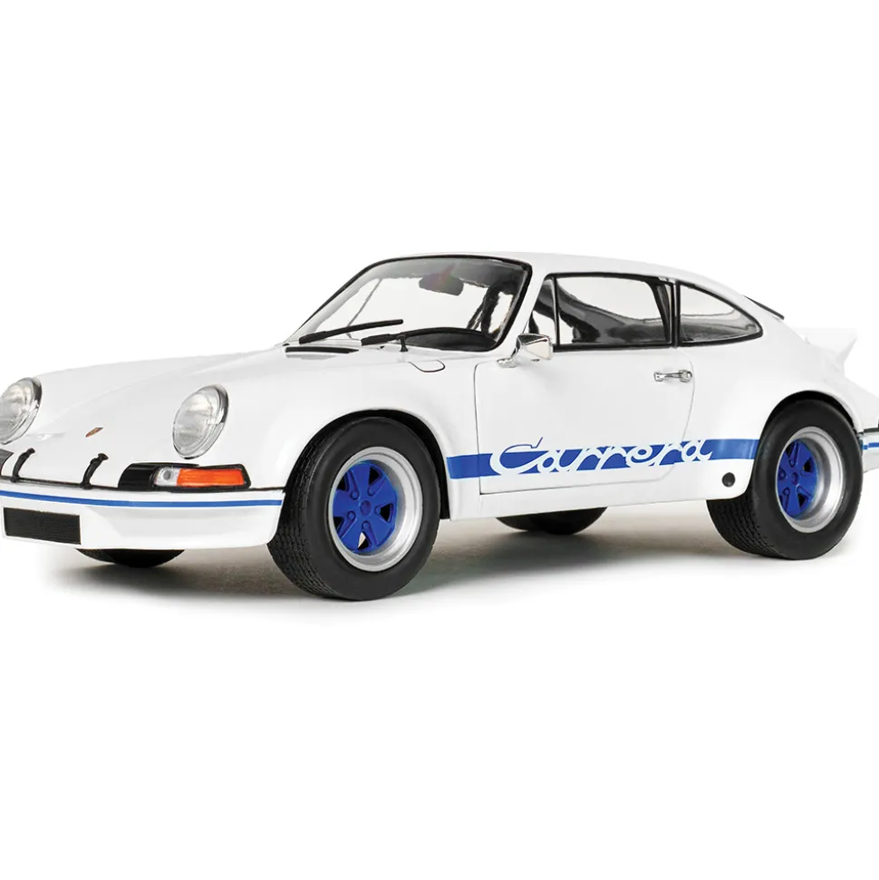 1973 Porsche 911 RSR - White / Blue Carrera Stripes 1:18 Scale Diecast Model Car by Solido