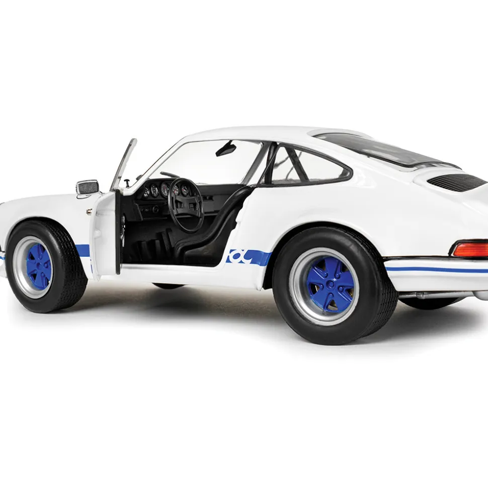 1973 Porsche 911 RSR - White / Blue Carrera Stripes 1:18 Scale Diecast Model Car by Solido
