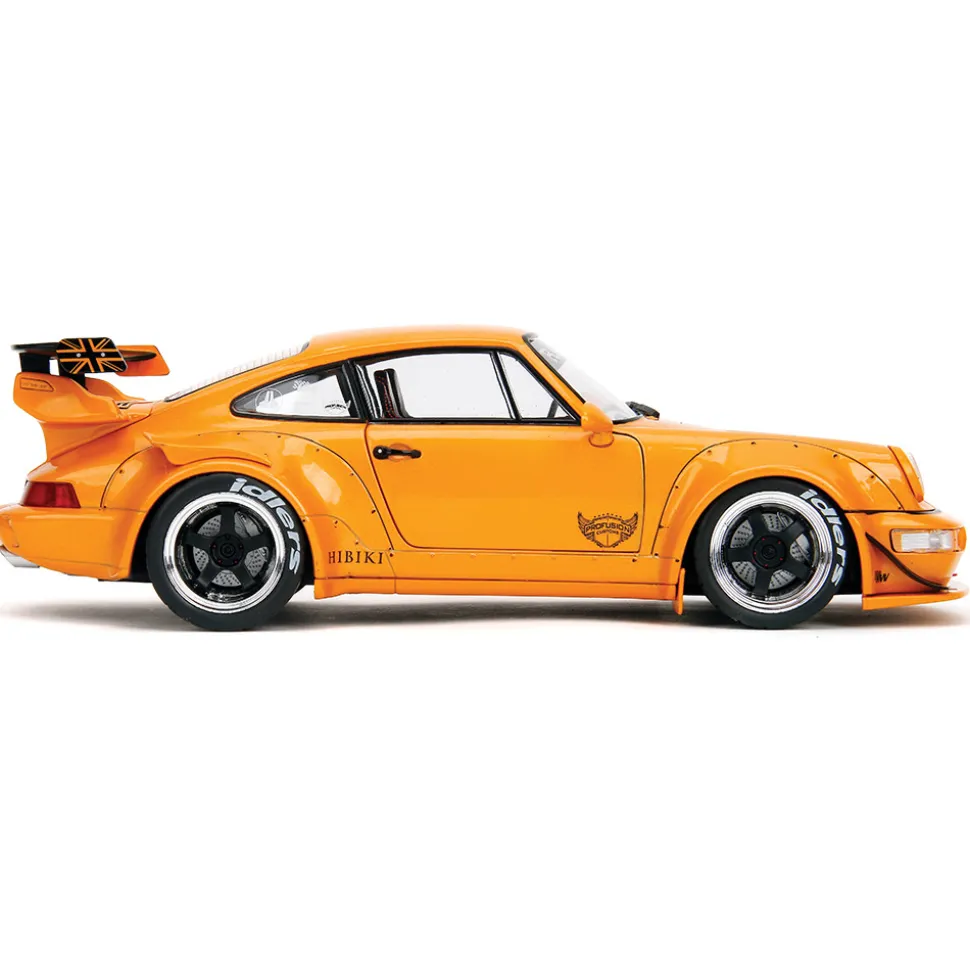 2016 Porsche RWB Hibiki Bodykit - Orange 1:18 Scale Diecast Model Car by Pink Slips