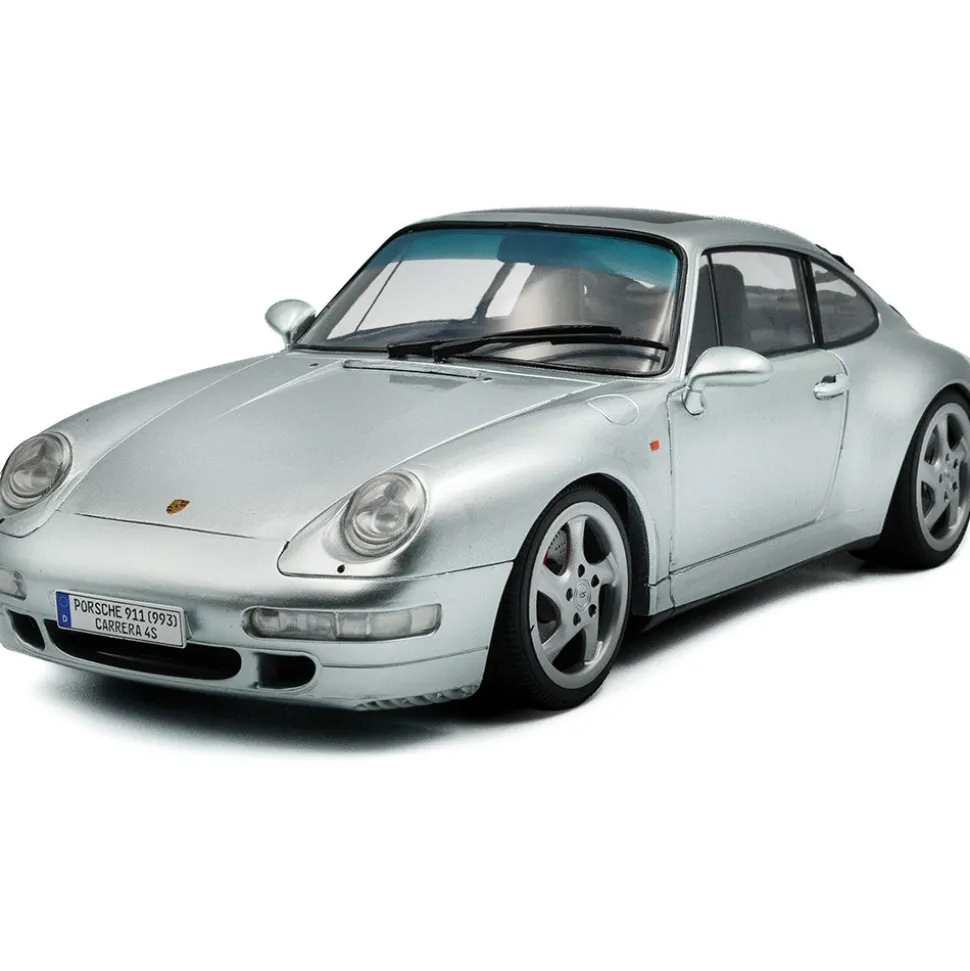 1996 Porsche 911 (993) 4S - Polar Silver 1:18 Scale Diecast Model Car by Solido
