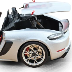 2023 Porsche 718 Spyder RS w/ Weissach Pack - Silver 1:18 Scale Diecast Model Car by Norev