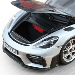 2023 Porsche 718 Spyder RS w/ Weissach Pack - Silver 1:18 Scale Diecast Model Car by Norev