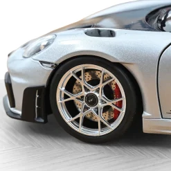 2023 Porsche 718 Spyder RS w/ Weissach Pack - Silver 1:18 Scale Diecast Model Car by Norev