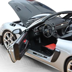 2023 Porsche 718 Spyder RS w/ Weissach Pack - Silver 1:18 Scale Diecast Model Car by Norev