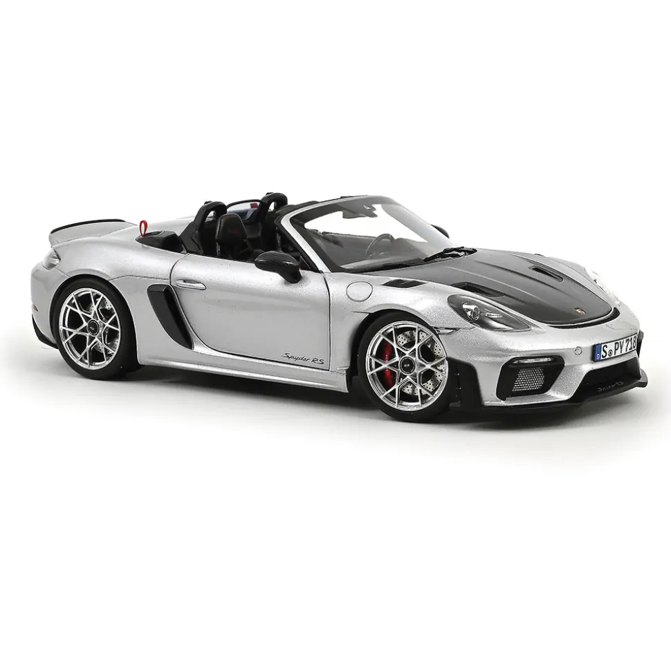 2023 Porsche 718 Spyder RS w/ Weissach Pack - Silver 1:18 Scale Diecast Model Car by Norev
