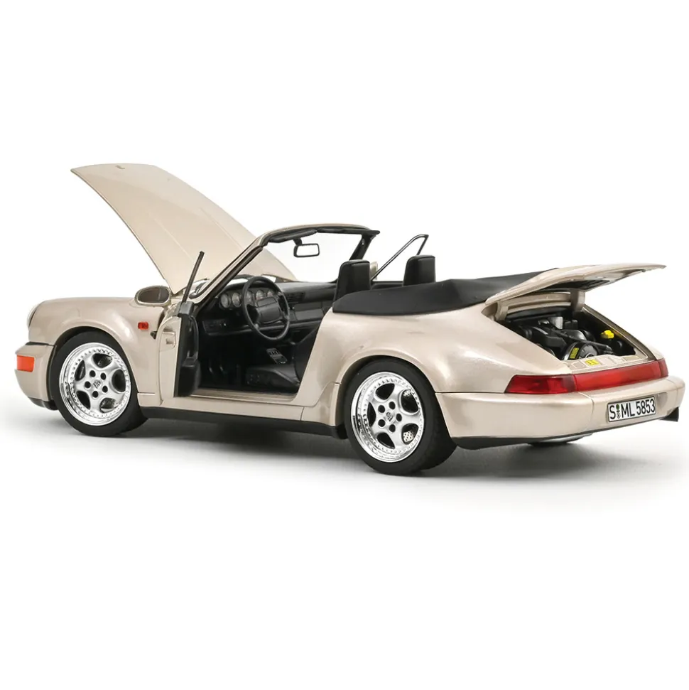 1992 Porsche 911 Turbo Look Cabriolet -Zermatt silver 1:18 Scale Diecast Model Car by Norev