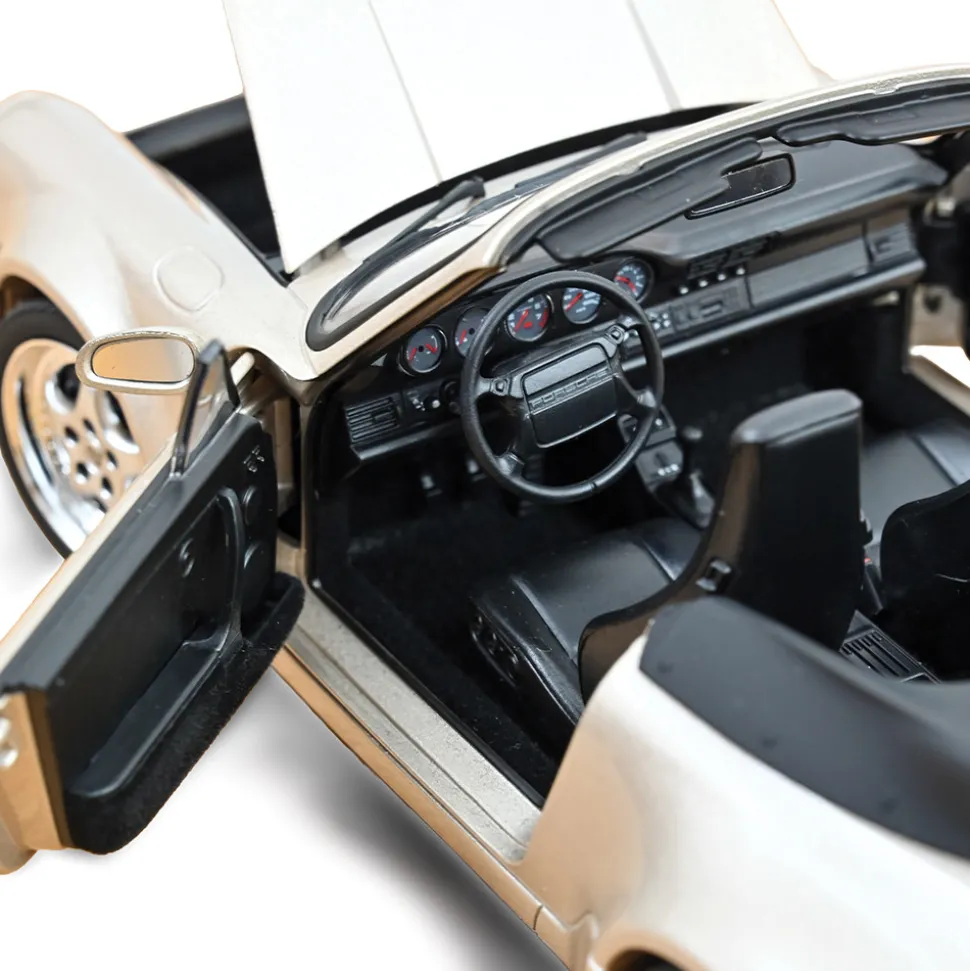 1992 Porsche 911 Turbo Look Cabriolet -Zermatt silver 1:18 Scale Diecast Model Car by Norev