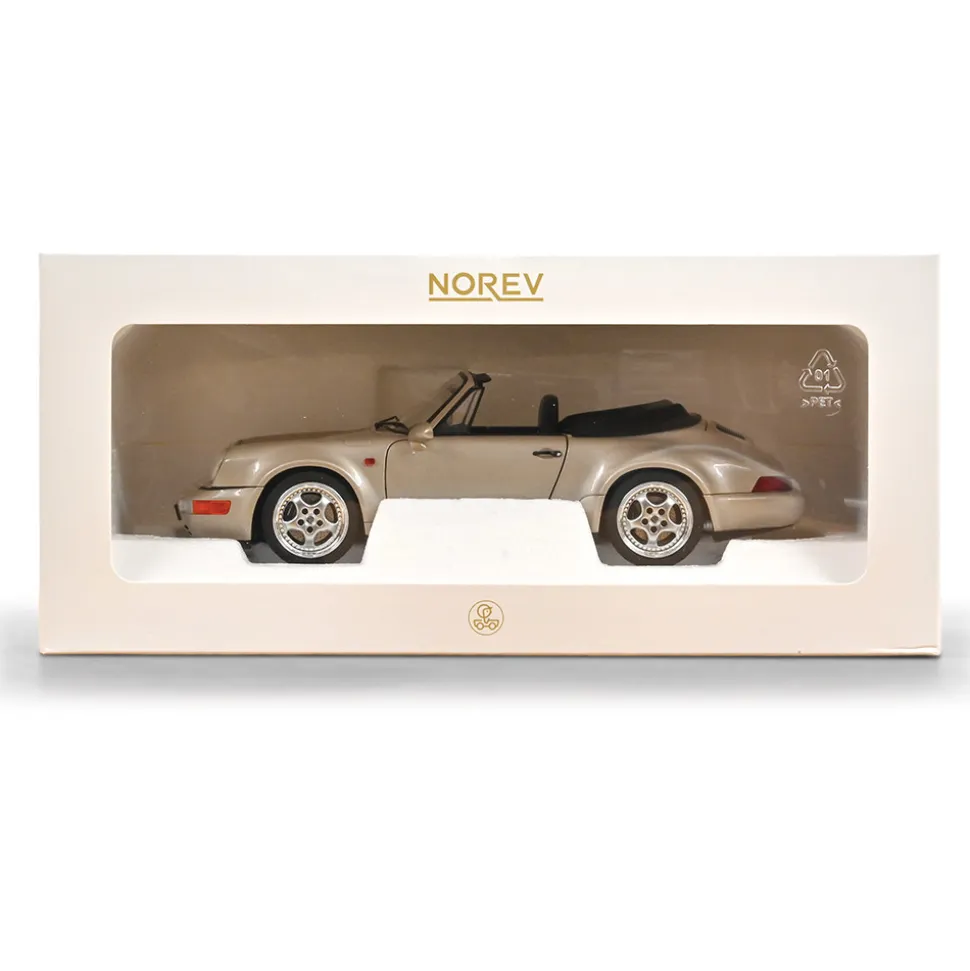1992 Porsche 911 Turbo Look Cabriolet -Zermatt silver 1:18 Scale Diecast Model Car by Norev