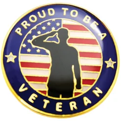 Proud to be a Veteran Lapel Pin HP6181 Metal by Ramson's Imports, Inc
