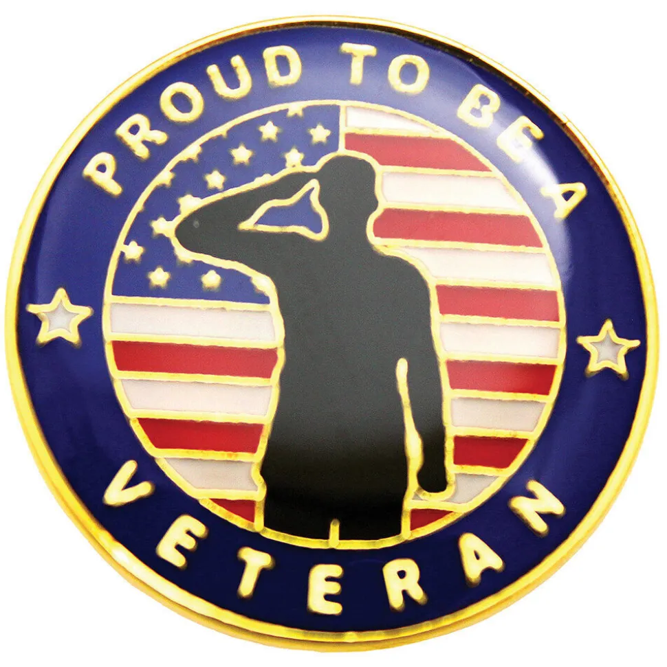 Proud to be a Veteran Lapel Pin HP6181 Metal by Ramson's Imports, Inc