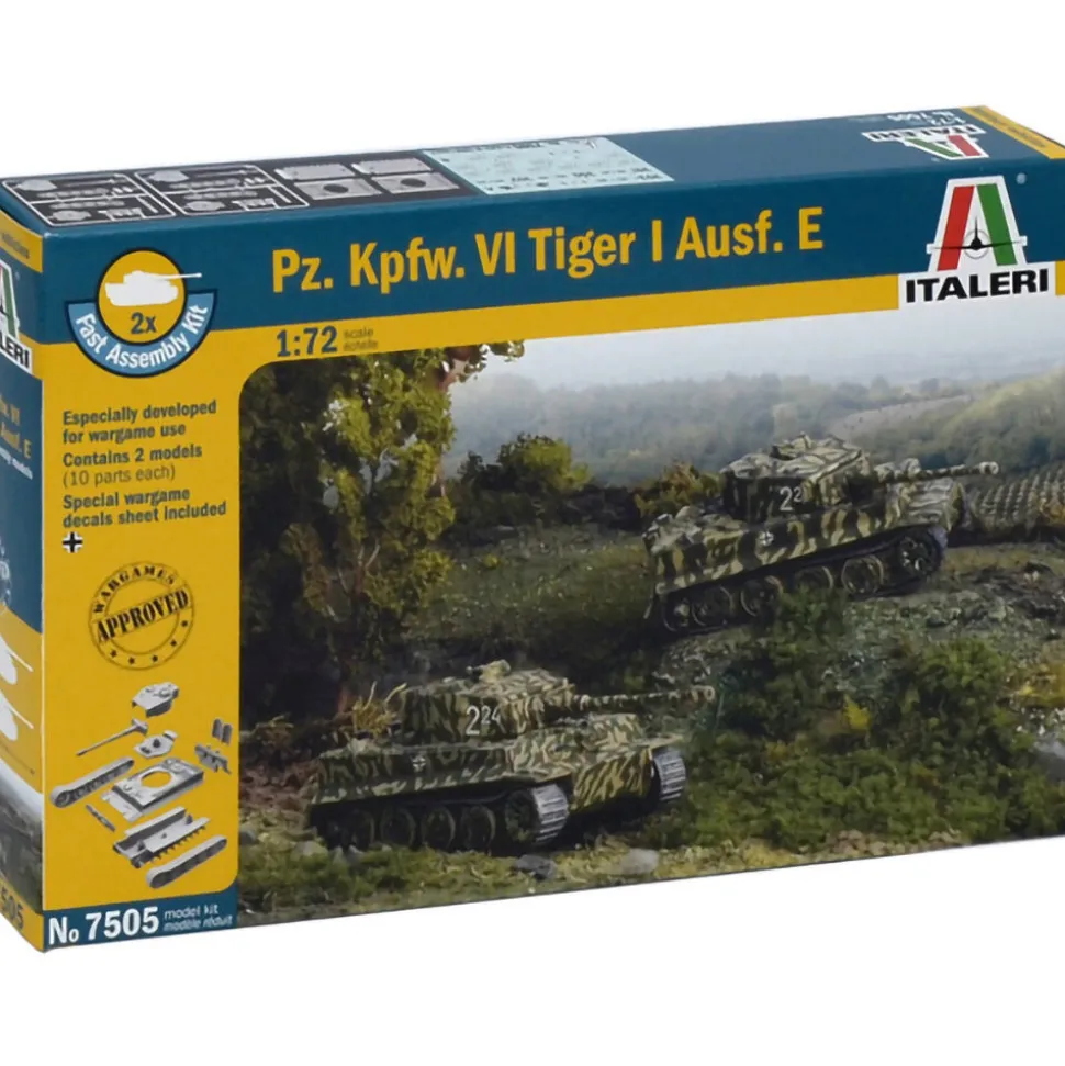 Pz.Kpfw.VI Tiger I Ausf. E 1/72 Kit 1:72 Scale Plastic Model Kit by Italeri