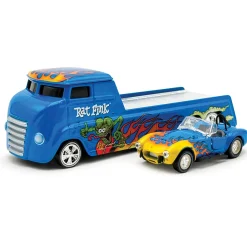 Rat Fink Hauler and Cobra Super Snake 1:64 Scale Diecast Model Car by Shelby Collectibles