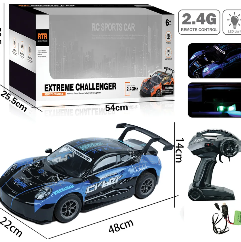 R/C 2.4 GHz Drifting Race Car with Lights 1:8 Scale Radio Control Car by New Capable