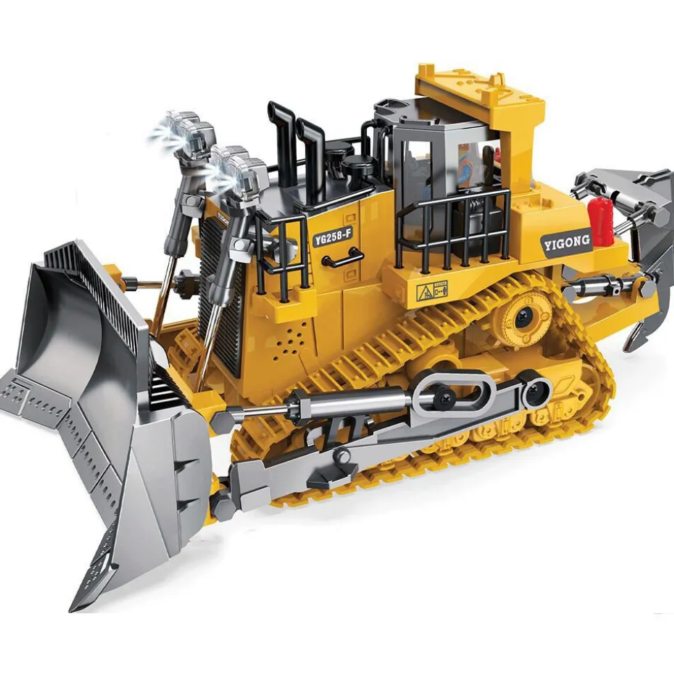 R/C 2.4 Ghz Remote Control Bulldozer w/Lights & Sound 1:24 Scale Remote Control Construction by New Capable