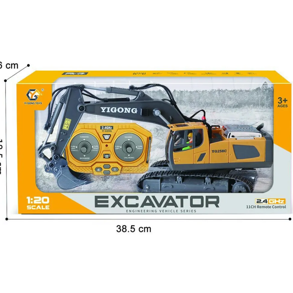 R/C 2.4 Ghz Remote Control Excavator w/Lights & Sound 1:20 Scale Remote Control Construction by New Capable