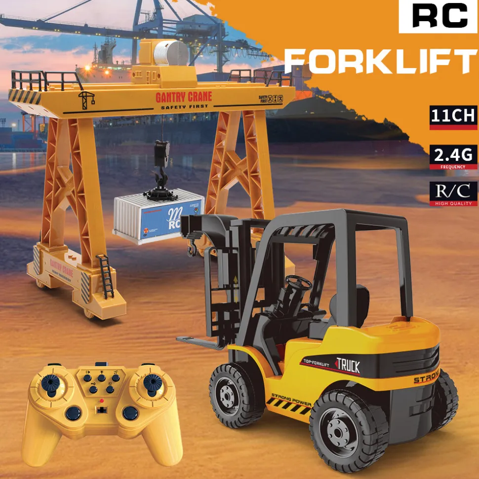 R/C 2.4 Ghz Remote Control 4x4 Fork Lift w/Lights & Sound Remote Control Construction by New Capable