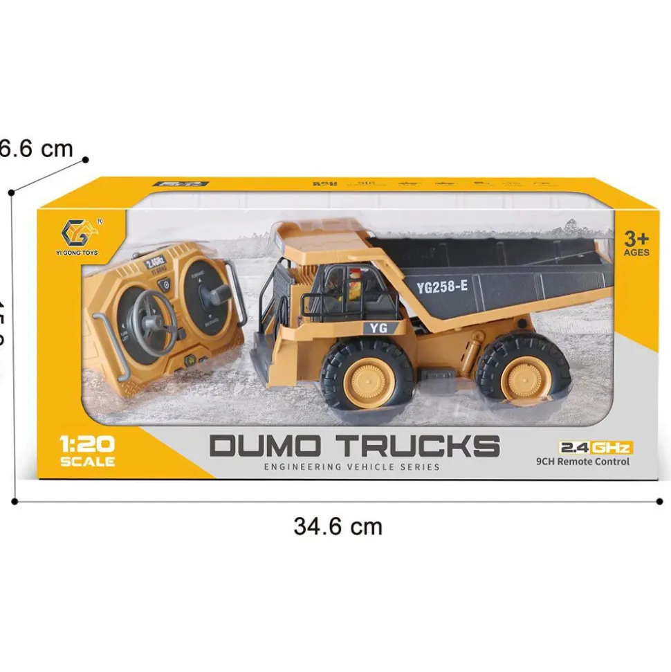 R/C 2.4 Ghz Remote Control 4x4 Mining Dump Truck 1:24 Scale Remote Control Construction by New Capable