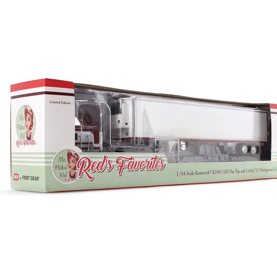 Red's Favorites - Jim Skrinar Kenworth K100 COE Flat Top & 53' Utility Reefer Trailer 1:64 Scale Diecast Model Truck by First Gear