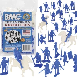Rev. War Colonial Soldiers 1/40 Plastic Figure 33 Piece Set BMC Toys (67151) 1:40 scale Plastic by BMC Toys