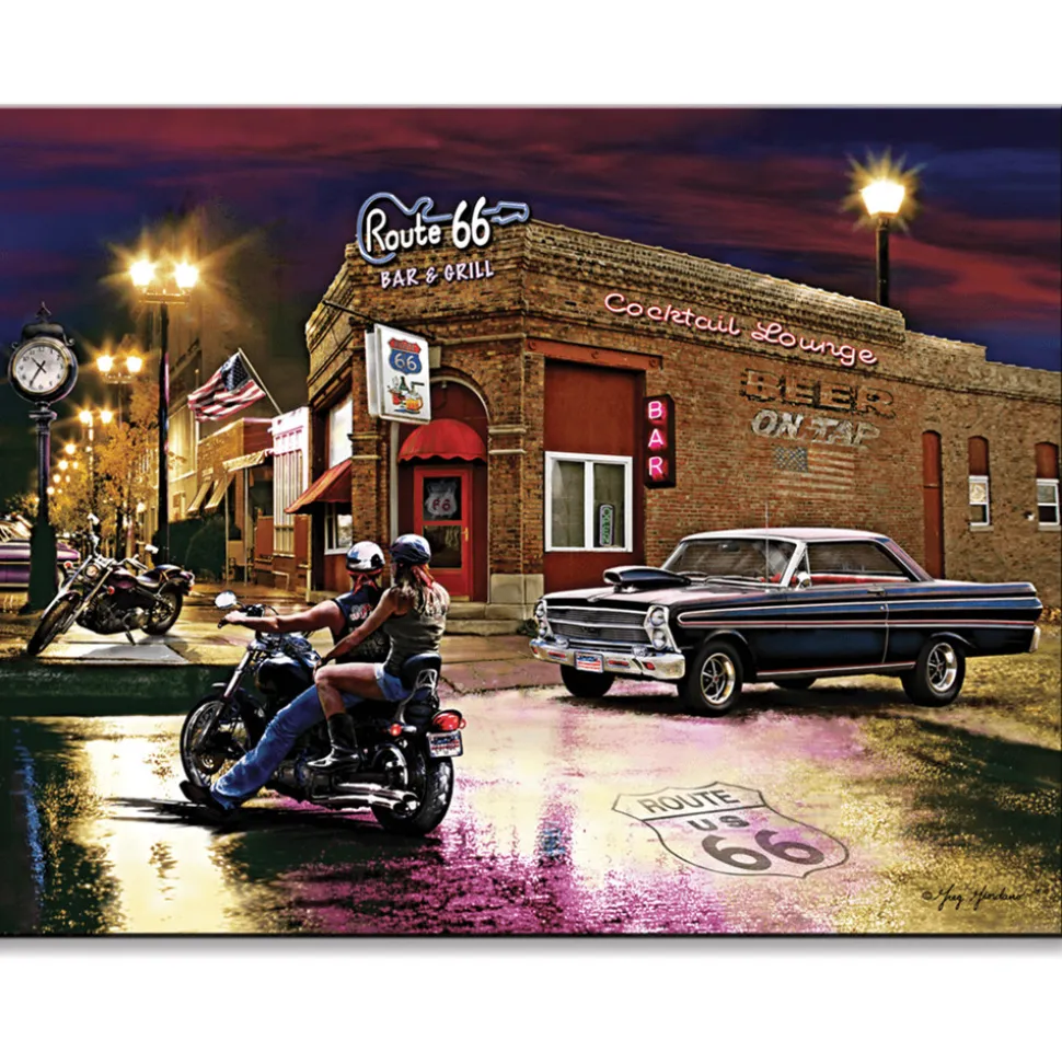 Route 66 Bar & Grill Sign Metal Sign by Desperate Enterprises
