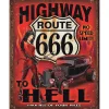 Route 666 - Highway to Hell Metal Sign by Desperate Enterprises