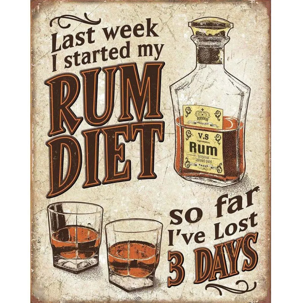Rum Diet Metal Sign by Desperate Enterprises