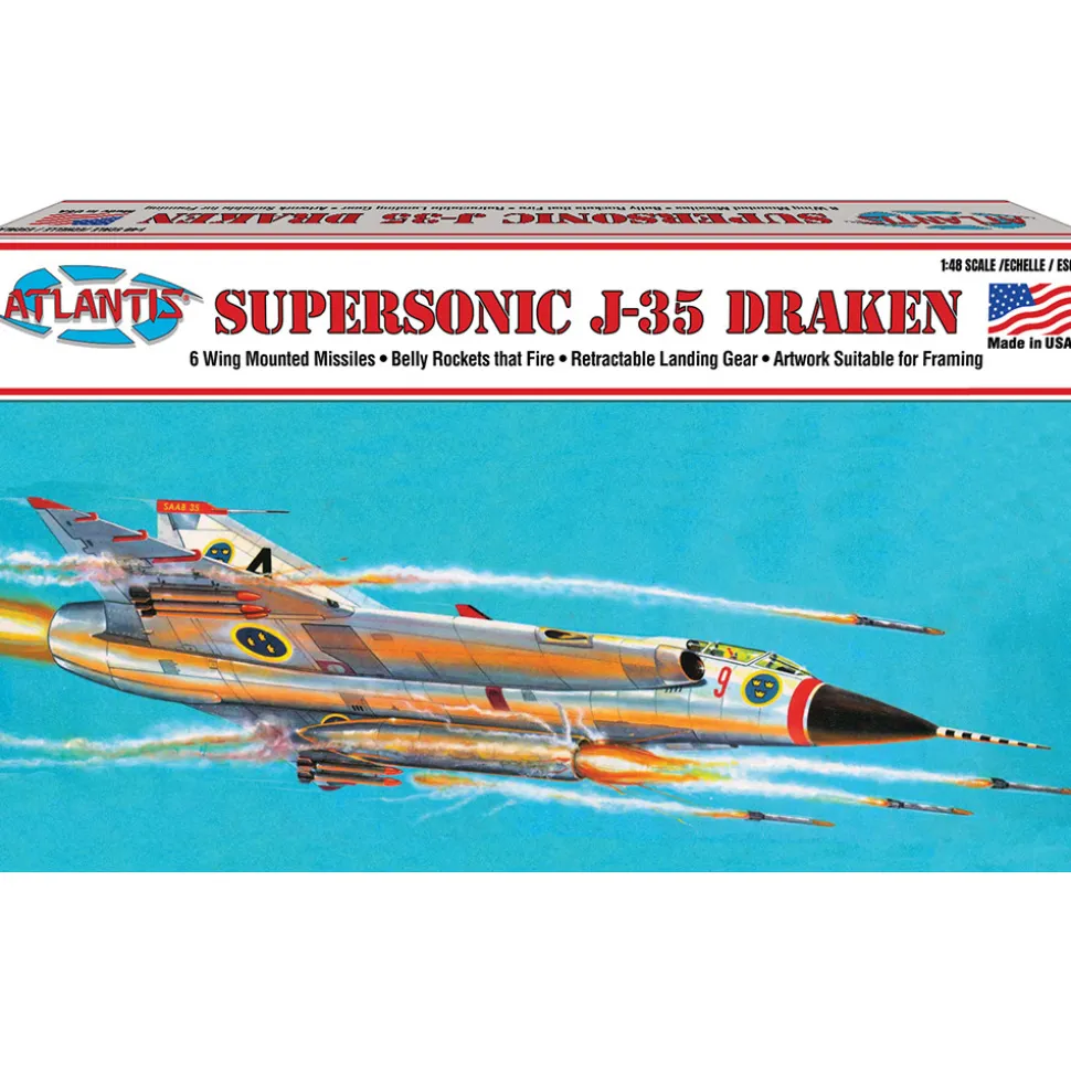 Saab Draken J-35 1/48 Kit ATLANTIS (L570) 1:48 scale Plastic by Atlantis Models