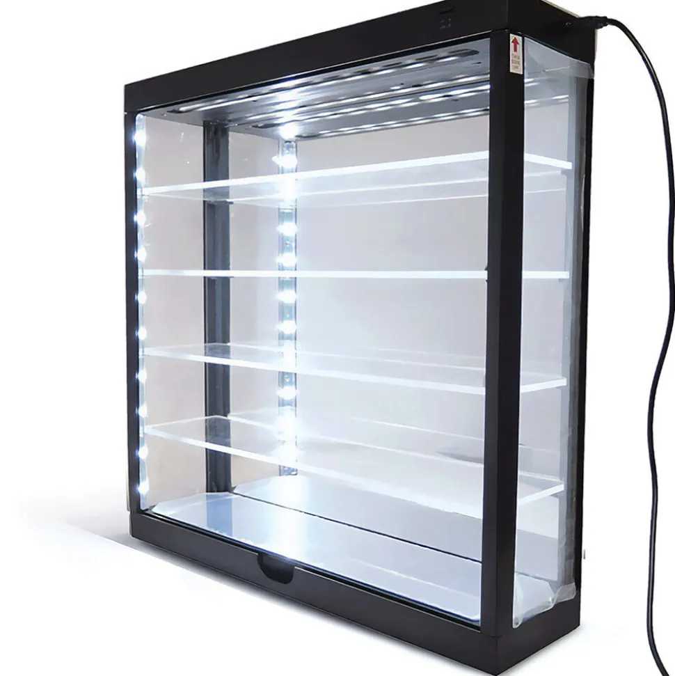 1:64 Scale Wall Mount 5 Tier LED Display Case with Mirror Back 1:64 Scale Acrylic Display Case by M&J Toys