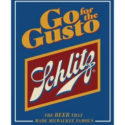 Schlitz "Go for the Gusto" Metal Sign Metal by Desperate Enterprises