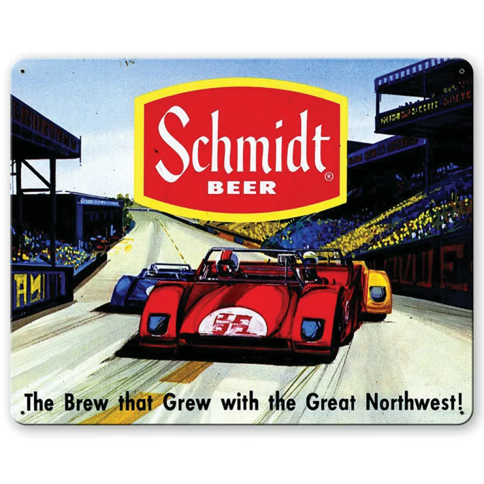 Schmidt Beer - Race Car Metal Sign by Vintage Sign Co.