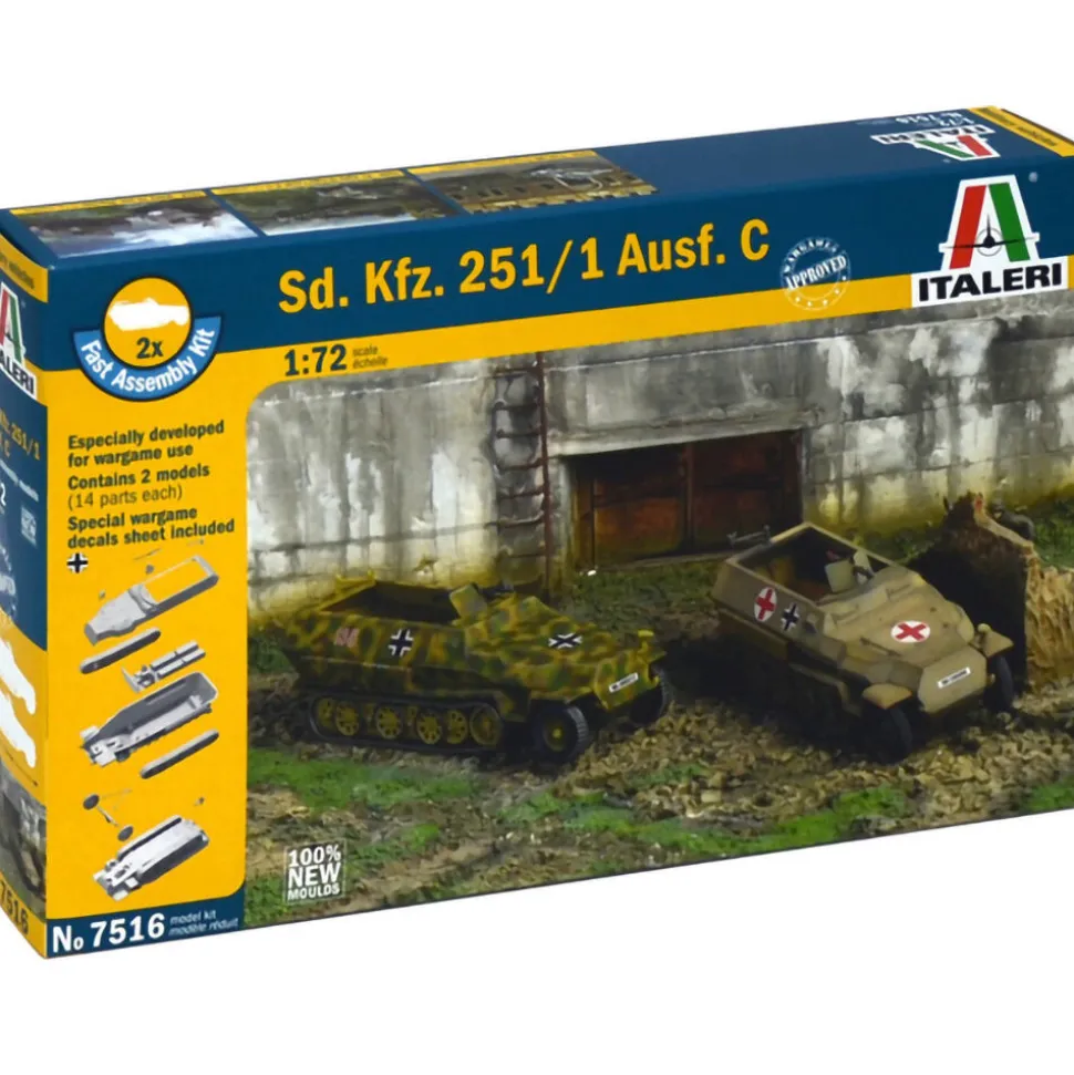 Sd.Kfz.251/1 Ausf. C 1/72 Kit 1:72 Scale Plastic Model Kit by Italeri