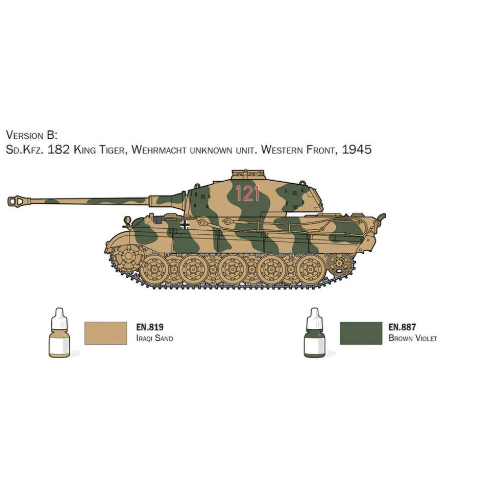 Sd. Kfz. 182 King Tiger 1/72 Kit 1:72 Scale Plastic Model Kit by Italeri
