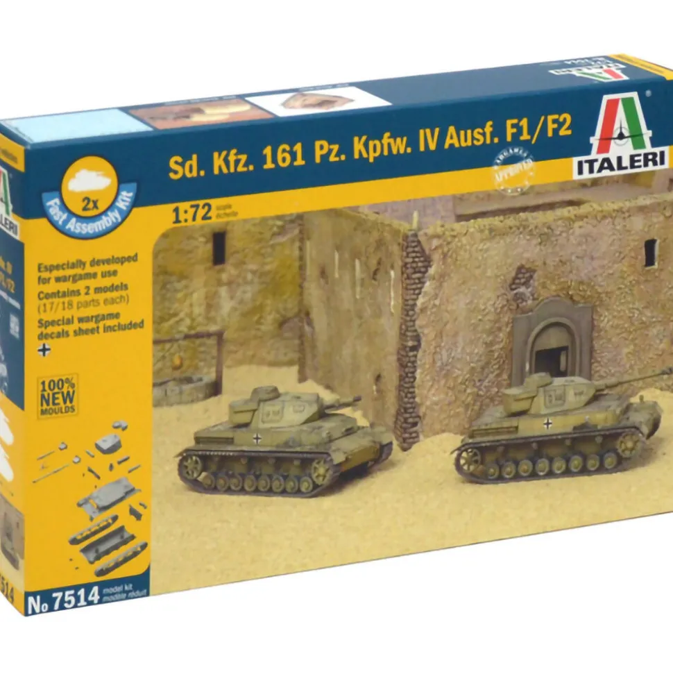 Sd.Kfz.161 Pz. Kpfw. IV F1-F2 1/72 Kit 1:72 Scale Plastic Model Kit by Italeri