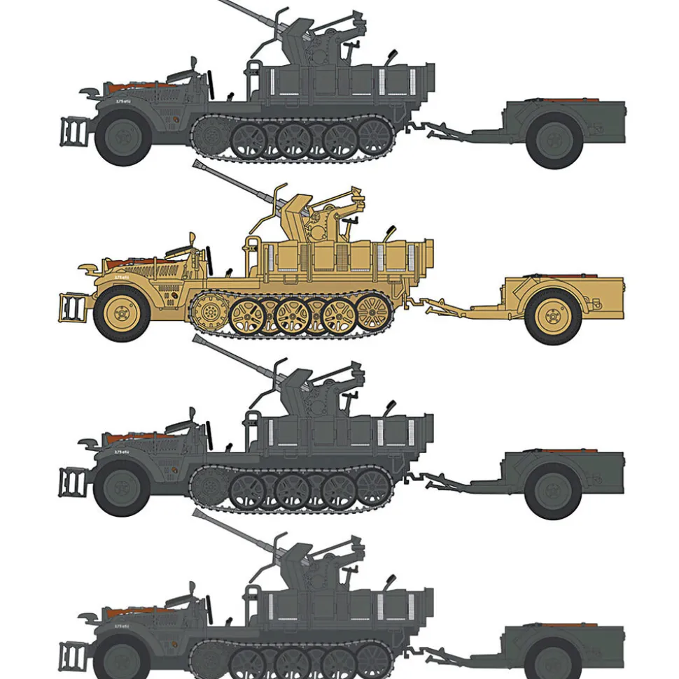 Sd.Kfz 10/4 With Flak 30 1/35 Kit Italeri 6395 1:35 scale Plastic by Italeri