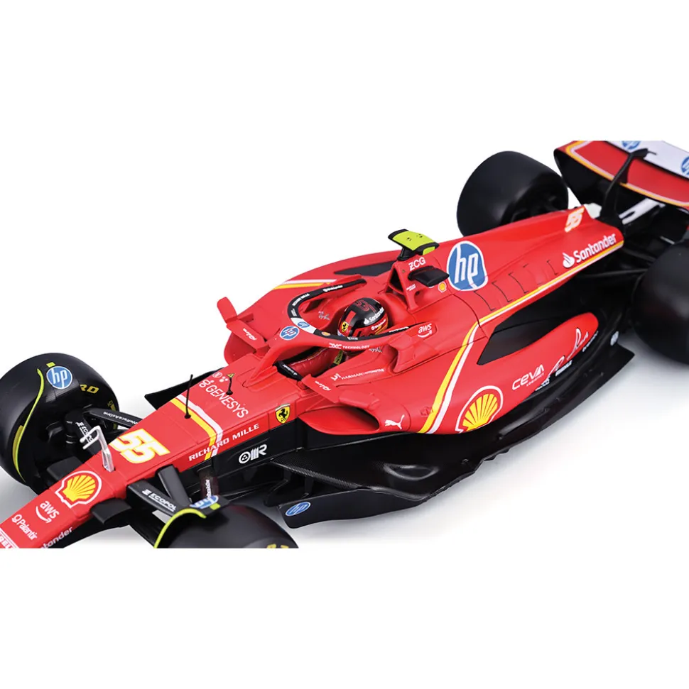 2024 SFR Ferrari Season Car - Sainz #55 1:18 Scale Diecast Model Car by Bburago