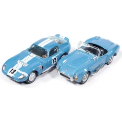 Shelby Cobra 50th Continuation Car & Shelby Cobra Daytona - Chrome 1:64 Scale Diecast Model Car by Johnny Lightning