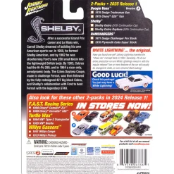 Shelby Cobra 50th Continuation Car & Shelby Cobra Daytona - Viking Blue 1:64 Scale Diecast Model Car by Johnny Lightning