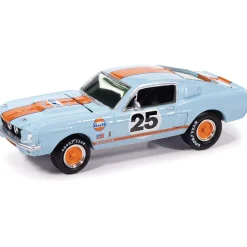 1967 Shelby GT-500 - Gulf Light Blue w/ Orange Stripe 1:64 Scale Diecast Model Car by Johnny Lightning