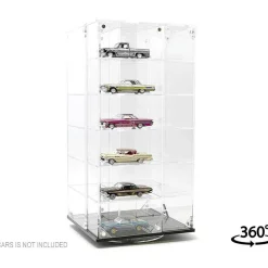 Showcase 1:64 Scale 24-Car Desk Top Spinner Display Case with Cover 1:64 Scale Acrylic Display Case by Mijo