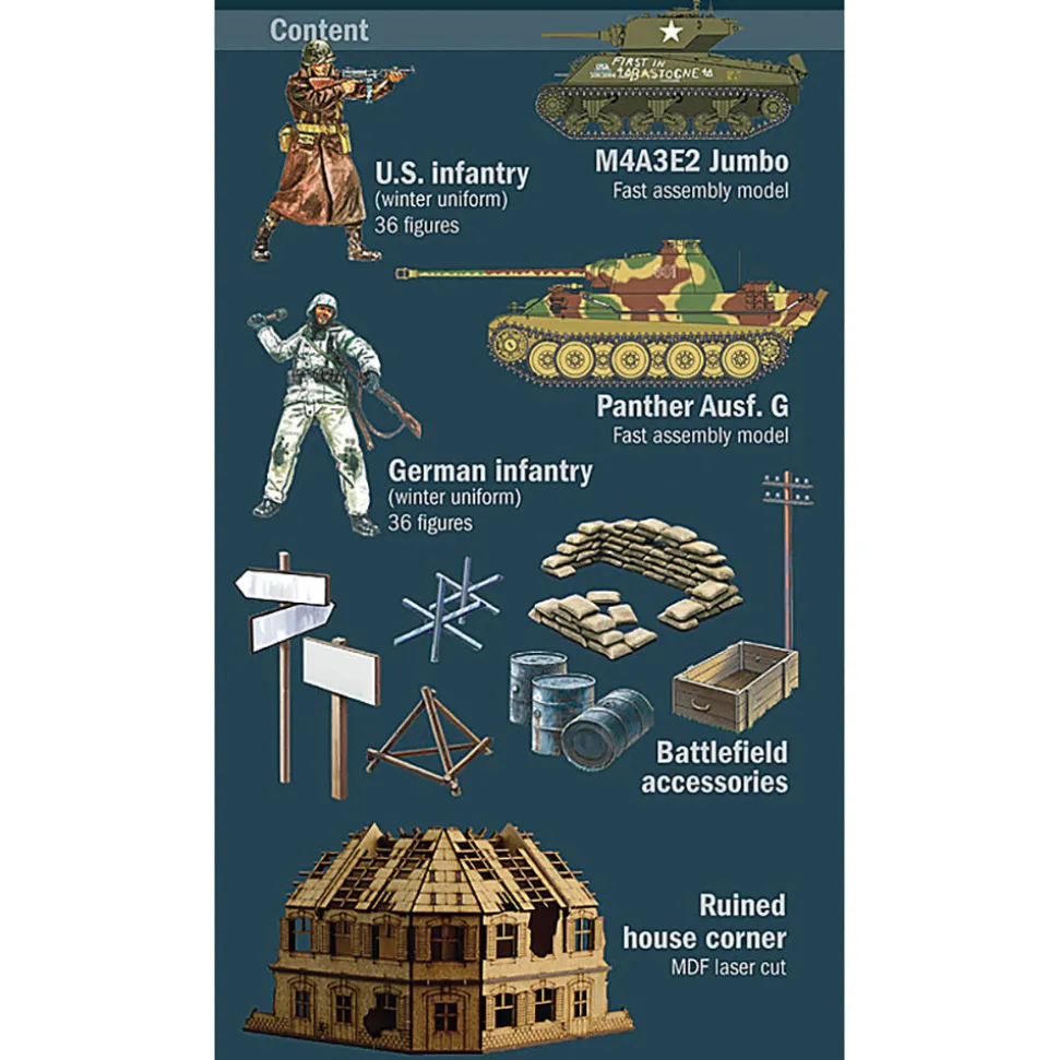 Siege of Bastogne 1/72 Plastic Figure Set Italeri (6186) 1:72 Scale Plastic by Italeri
