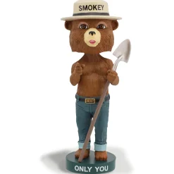 Smokey Bear Bobble Head with Shovel Cast Resin Figure by Royal Bobbles