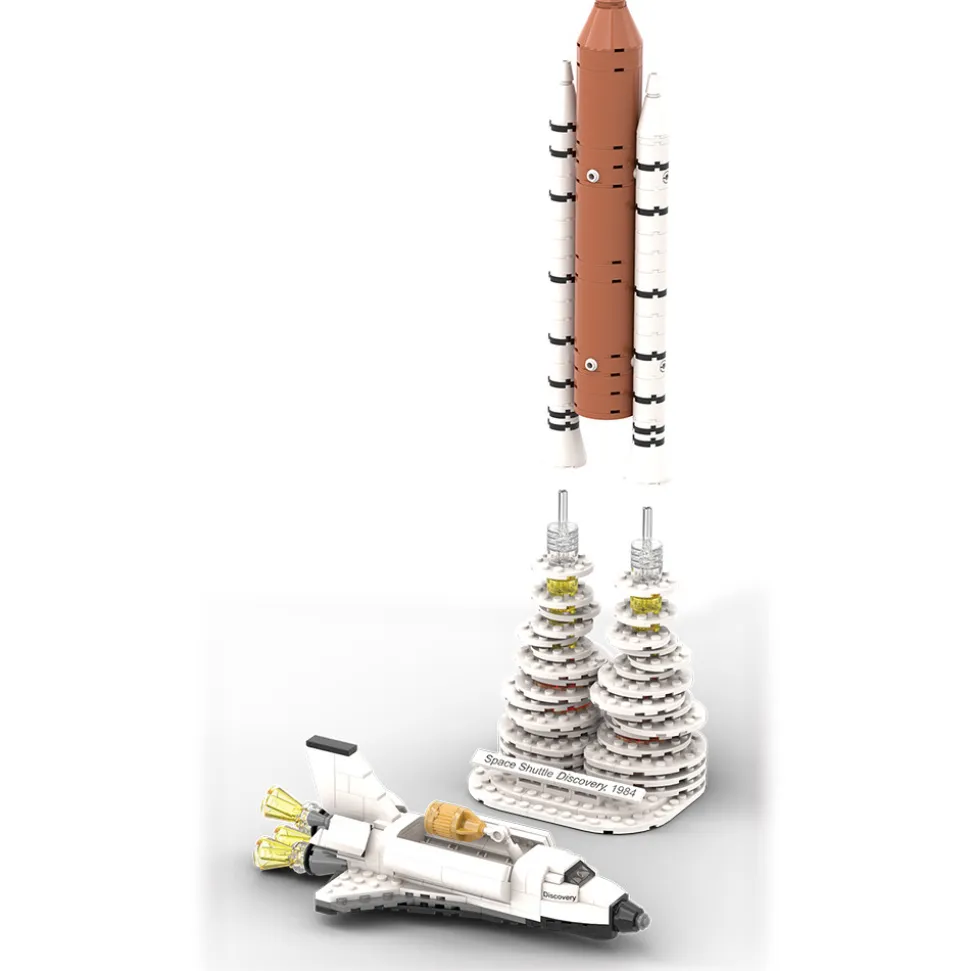 Space Shuttle Discovery Building Block Model - 353 Pieces Building Brick Set by Atom Brick Company