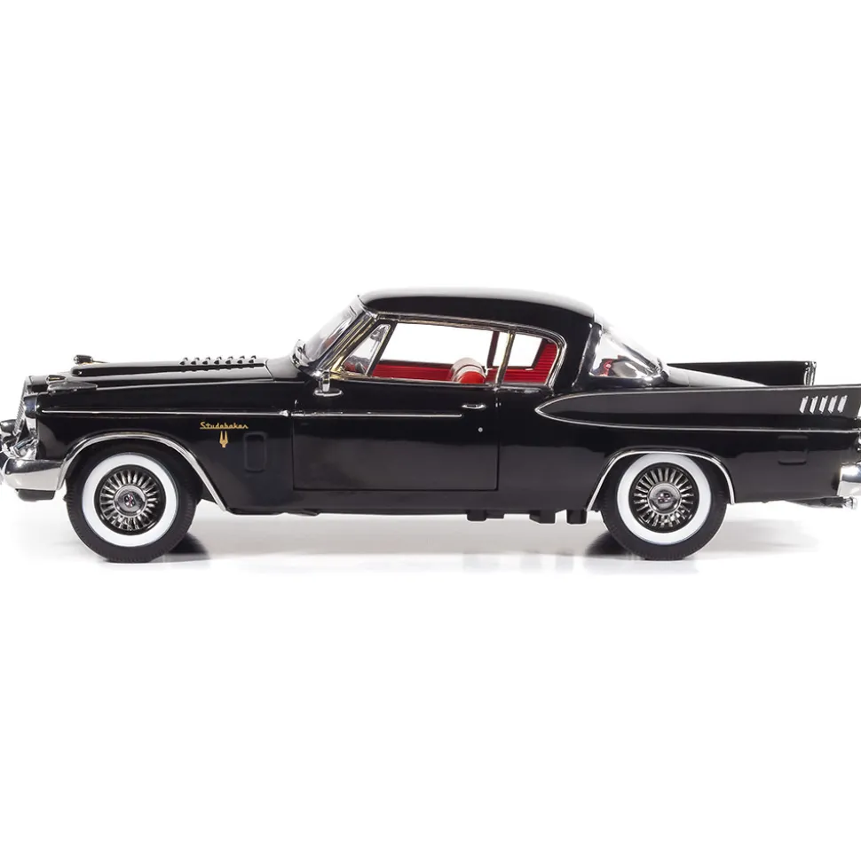 1957 Studebaker Gold Hawk MCACN - Midnight Black 1:18 Scale Diecast Model Car by Auto World