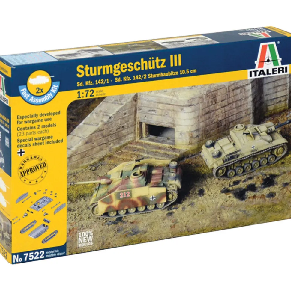 Stug III / Sturmhaubitze 105 1/72 Kit 1:72 Scale Plastic Model Kit by Italeri