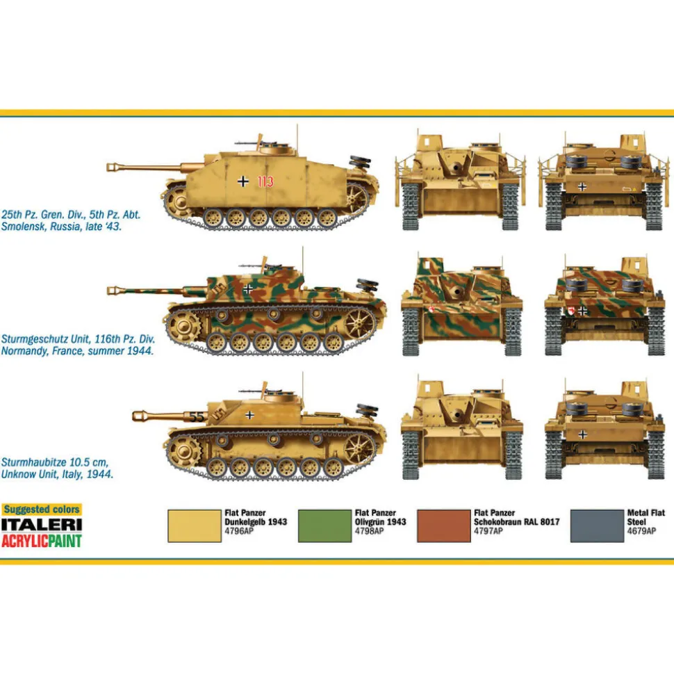 Stug III / Sturmhaubitze 105 1/72 Kit 1:72 Scale Plastic Model Kit by Italeri