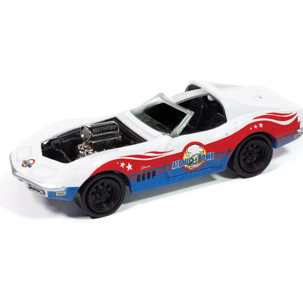 Stuntman Mike's 1969 Chevy Corvette -Atomic Bomb 1:64 Scale Diecast Model Car by Johnny Lightning