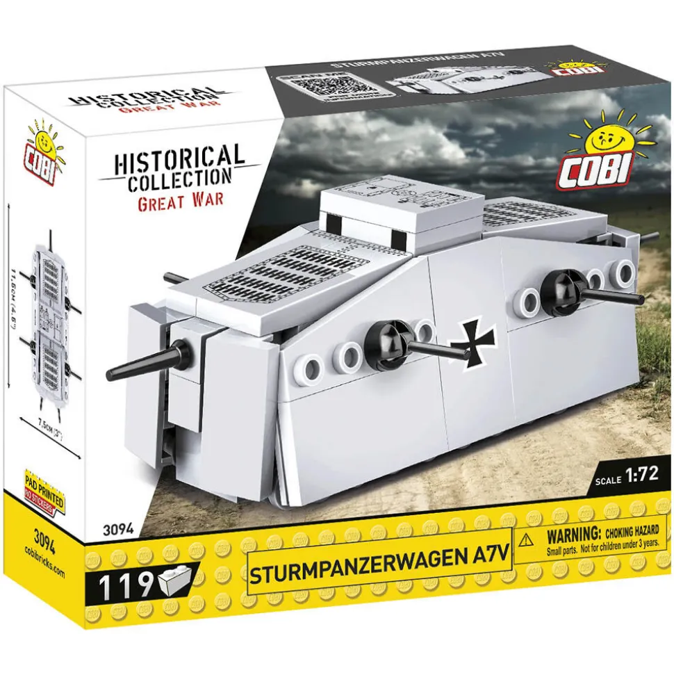 STURMPANZERWAGEN A7V 1/72 Building Block Model - 119 Pieces Cobi (3094) 1:72 Scale by COBI Toys