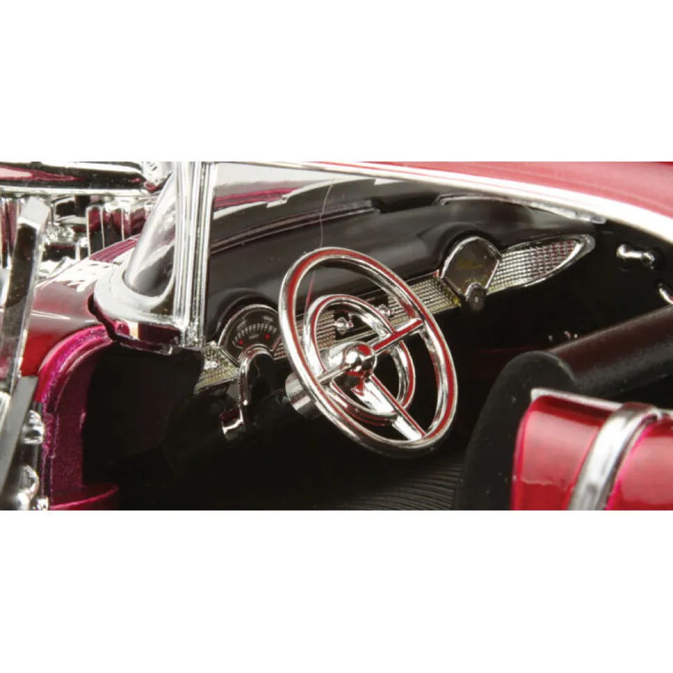 1955 Supercharged Chevy Bel Air - Burgundy 1:18 Scale Diecast Model by Motormax